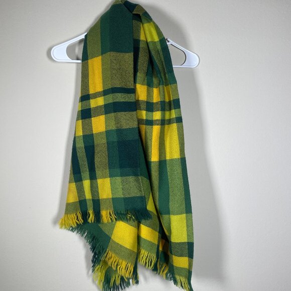 Source Unknown Accessories - Plaid Scarf Yellow Green 55" x 29" Fall Winter Excellent condition!